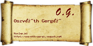 Oszváth Gergő névjegykártya